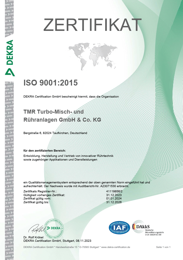 Zertifikat ISO 9001 2015